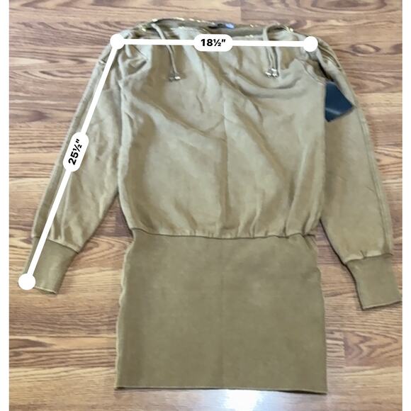 Retrofête DARCY TERRY Caramel Mini SWEATSHIRT DRESS size M - Picture 7 of 12